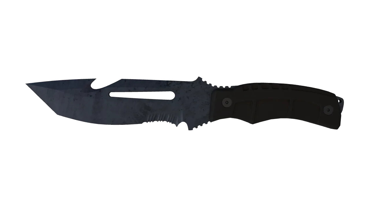 ★ Survival Knife | Blue Steel (Field-Tested) — Dust II light, front
