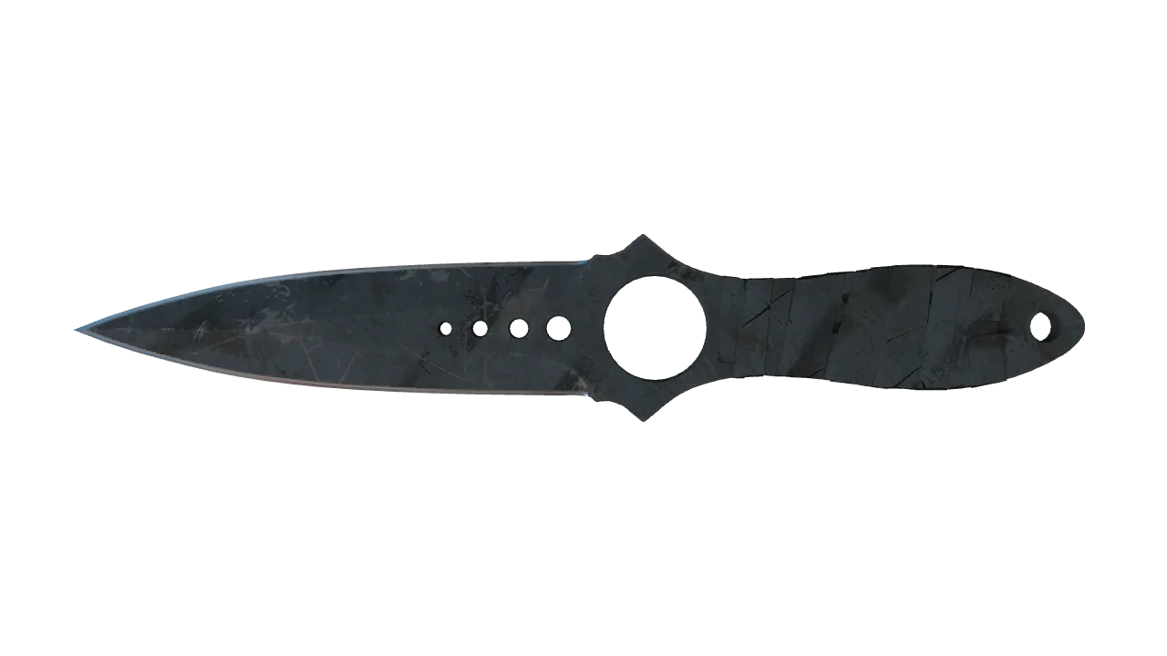 ★ Skeleton Knife | Night Stripe (Battle-Scarred) — Dust II light, front