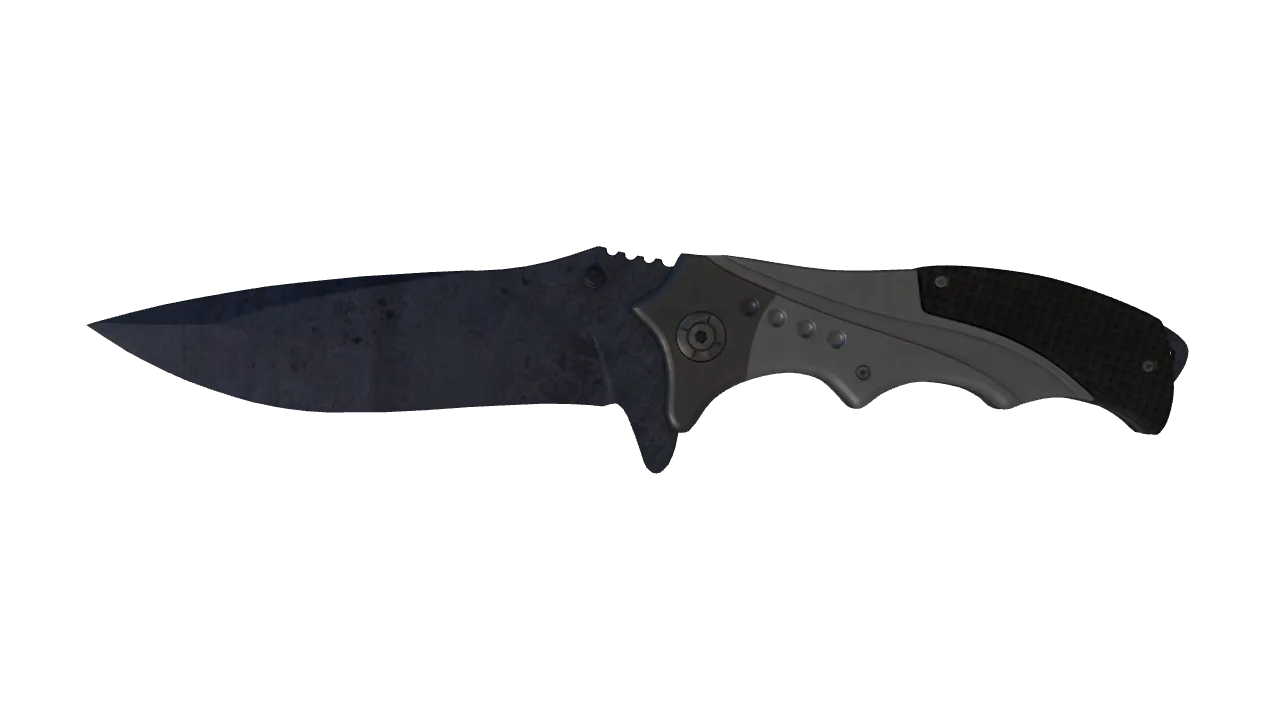 ★ Nomad Knife | Blue Steel (Battle-Scarred) — Dust II light, front