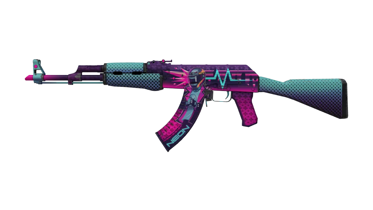 AK-47 | Neon Rider (Minimal Wear) — Dust II light, front