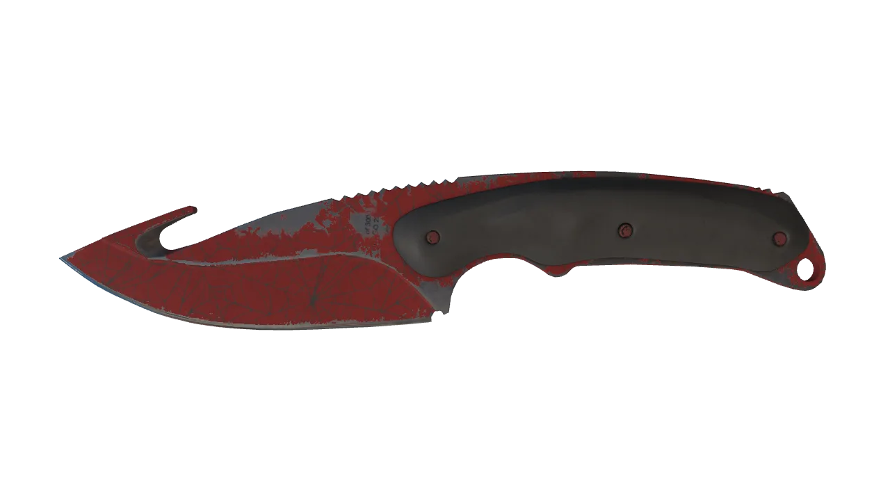 ★ Gut Knife | Crimson Web (Field-Tested) — Dust II light, front