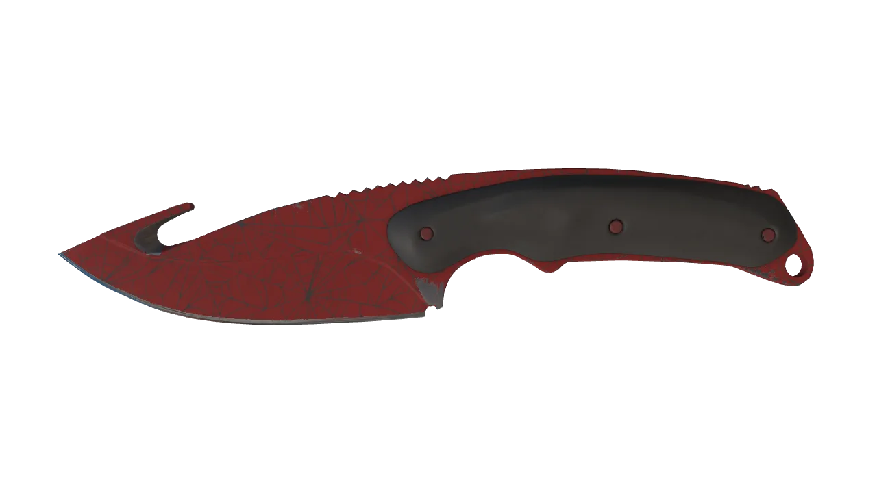 ★ Gut Knife | Crimson Web (Minimal Wear) — Dust II light, front