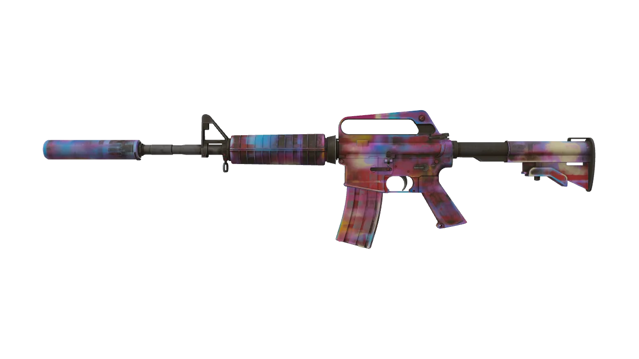 M4A1-S | Glitched Paint (Field-Tested) — Dust II light, front