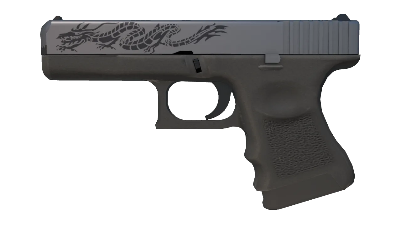 Glock-18 | Dragon Tattoo (Minimal Wear) — Dust II light, front