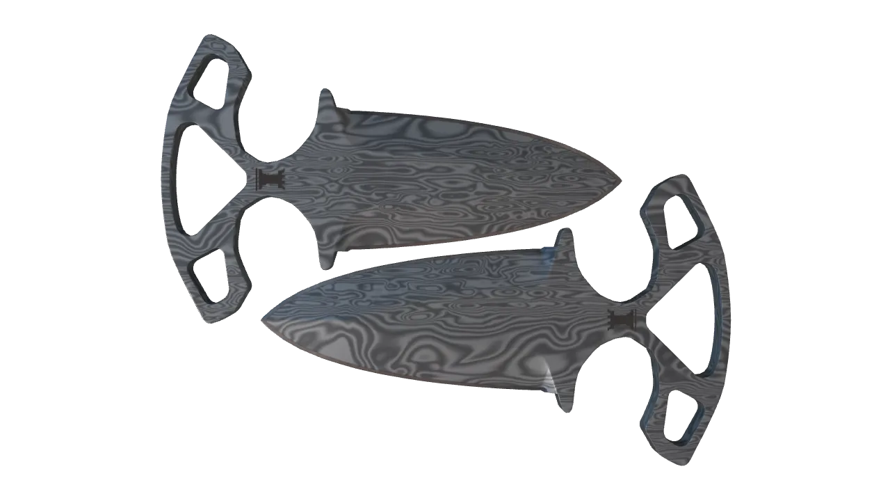 ★ Shadow Daggers | Damascus Steel (Factory New) — Dust II light, front