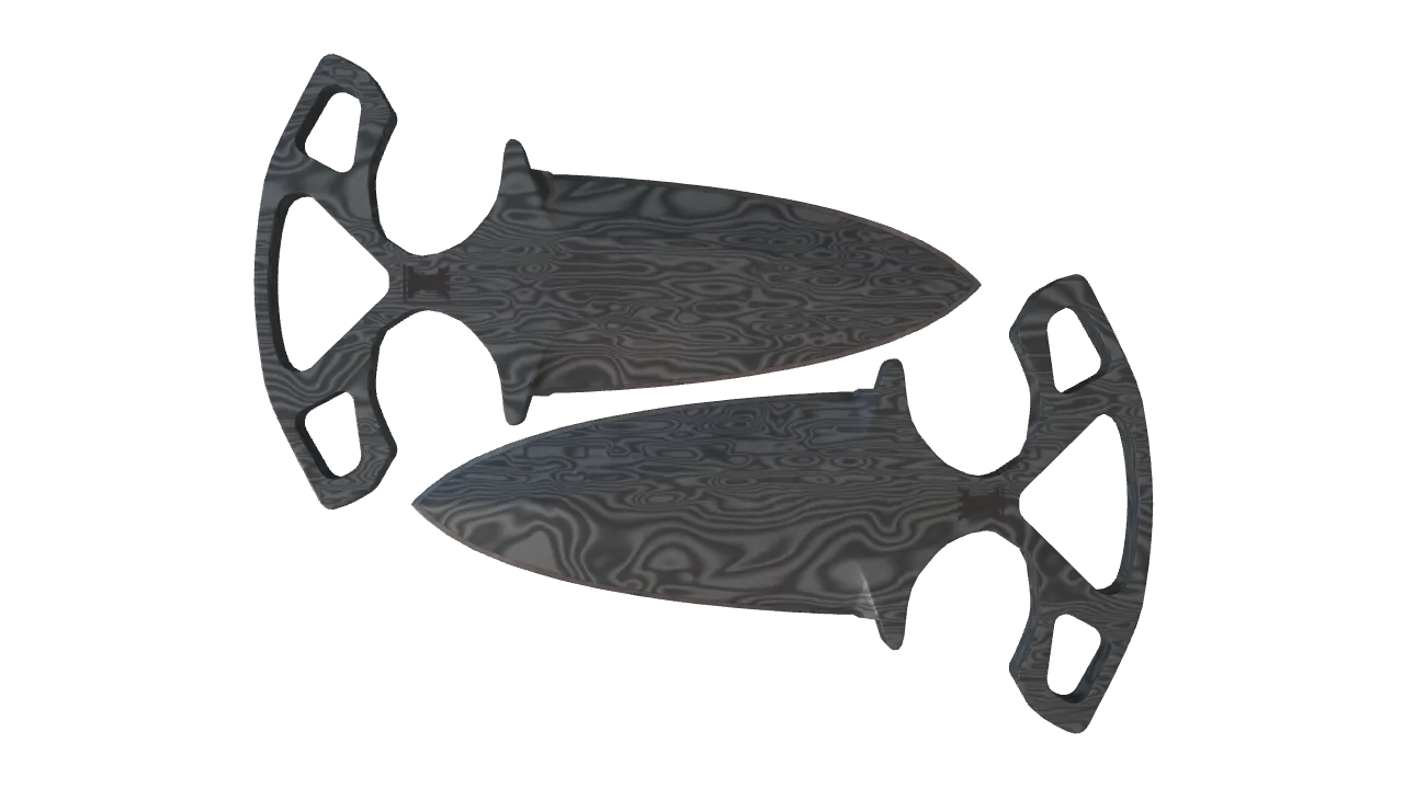 ★ Shadow Daggers | Damascus Steel (Well-Worn) — Dust II light, front