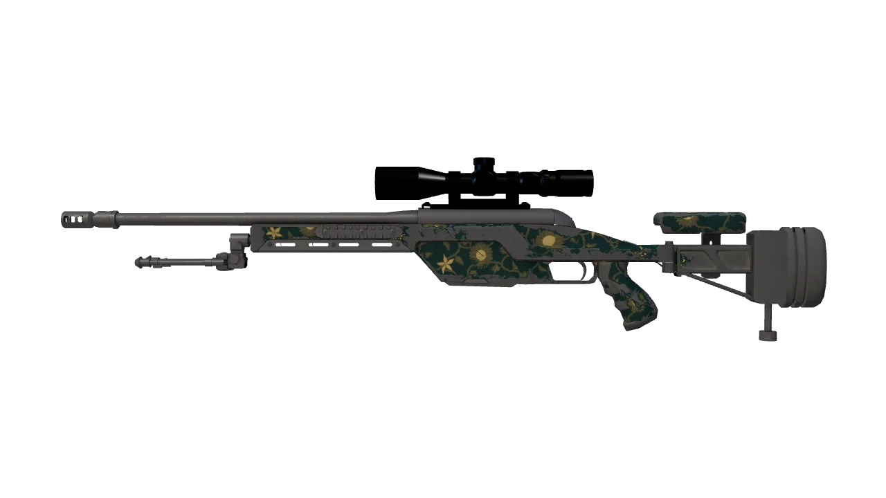 SSG 08 | Sea Calico (Battle-Scarred) — Dust II light, front