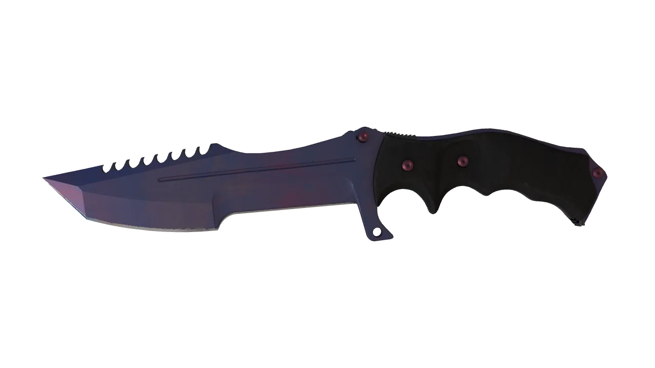 ★ Huntsman Knife | Doppler (Black Pearl) (Minimal Wear) — Dust II light, front