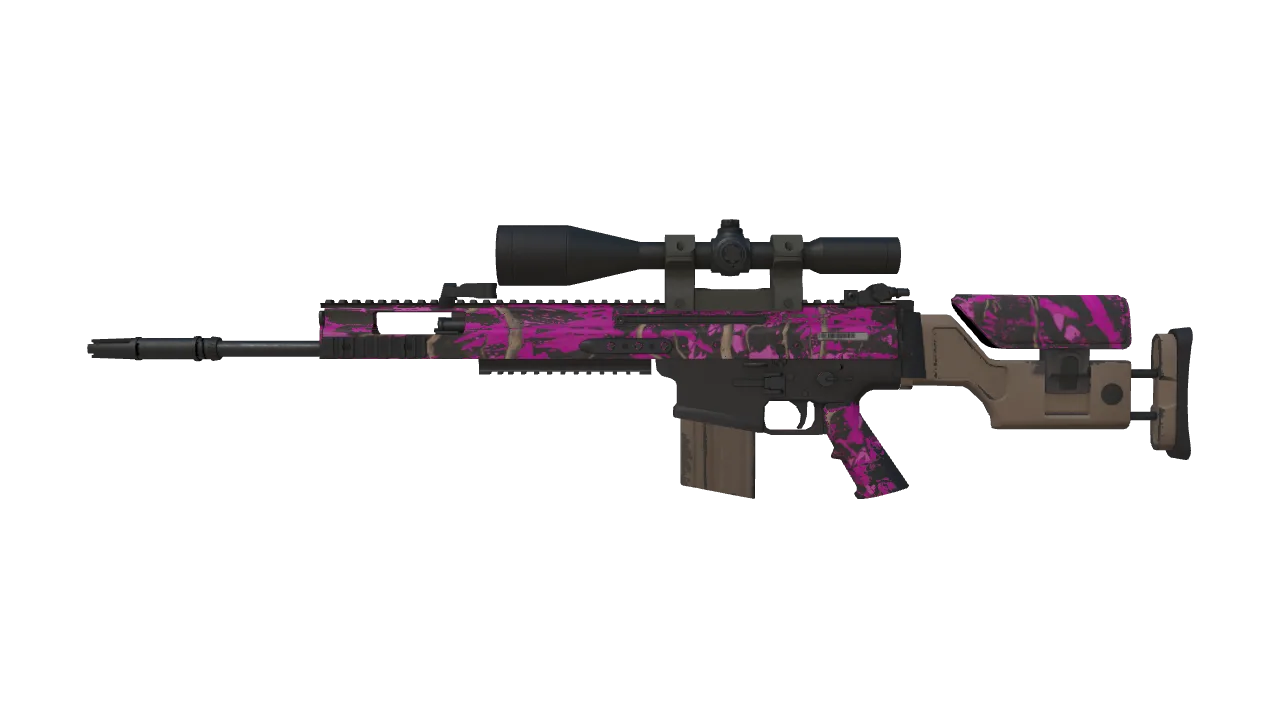SCAR-20 | Splash Jam (Minimal Wear) — Dust II light, front
