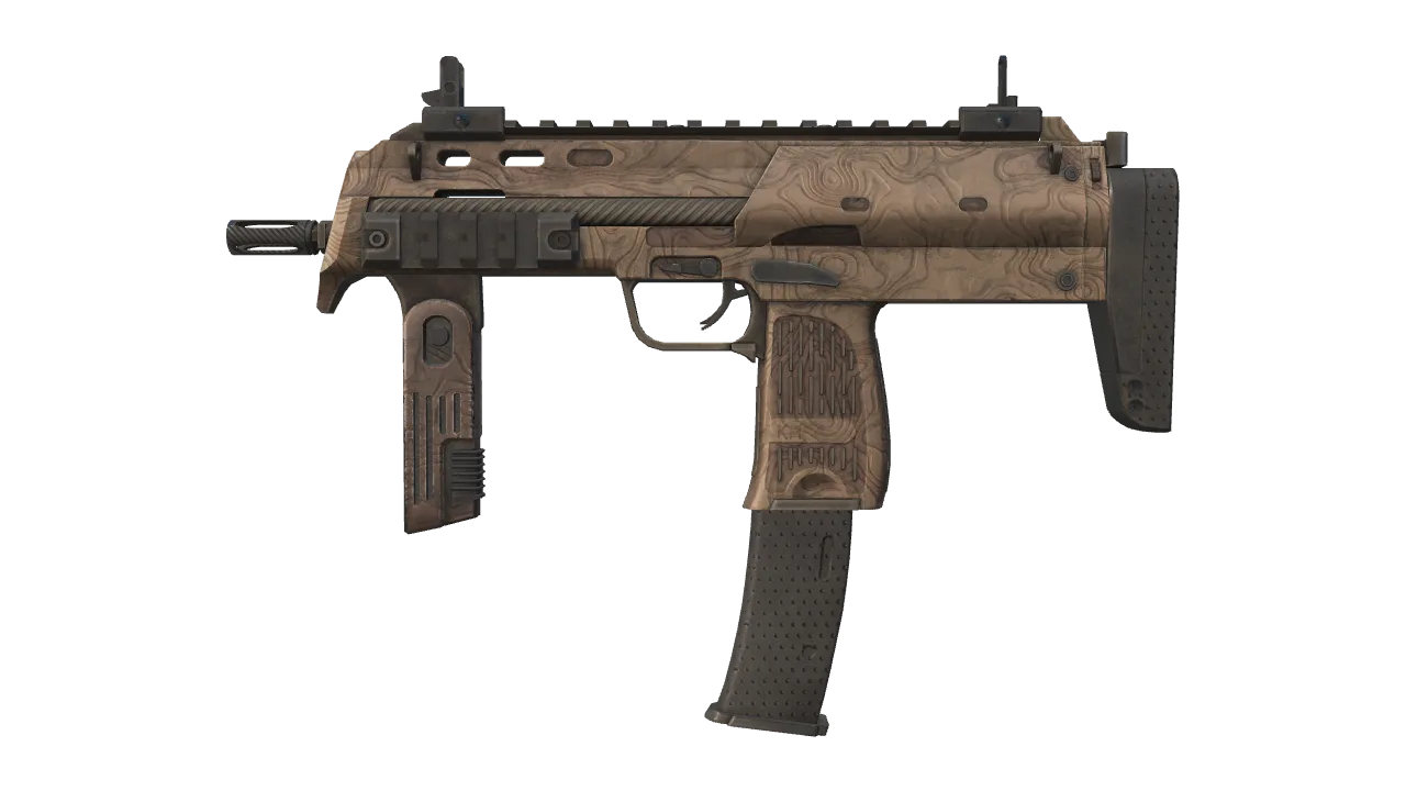 Souvenir MP7 | Sunbaked (Well-Worn) — Dust II light, front