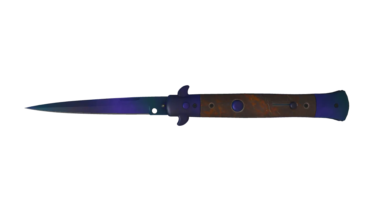 StatTrak™ ★ Stiletto Knife | Doppler (Phase 3) (Factory New) — Dust II light, front