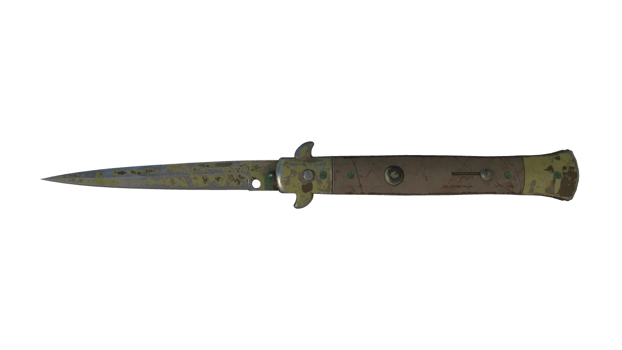 ★ Stiletto Knife | Boreal Forest (Battle-Scarred) — Dust II light, front