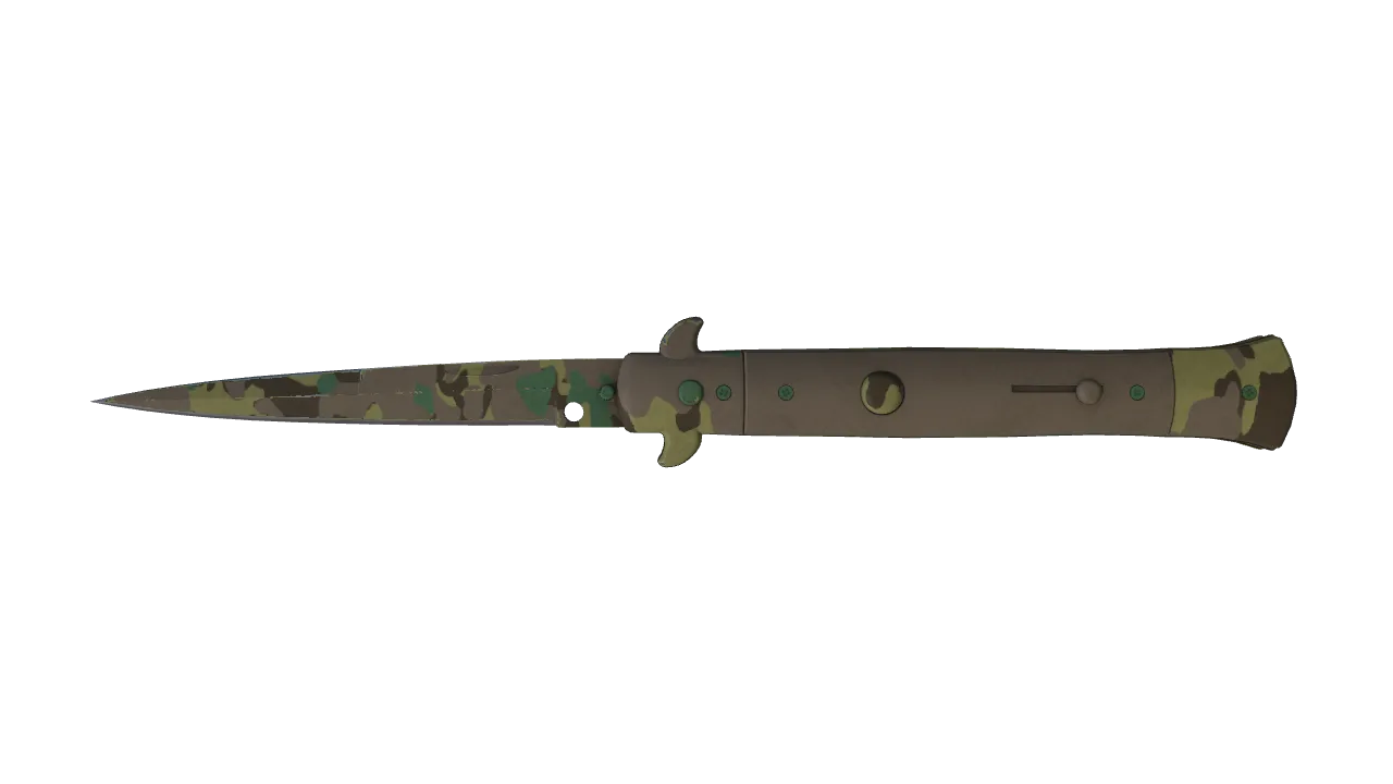 ★ Stiletto Knife | Boreal Forest (Field-Tested) — Dust II light, front