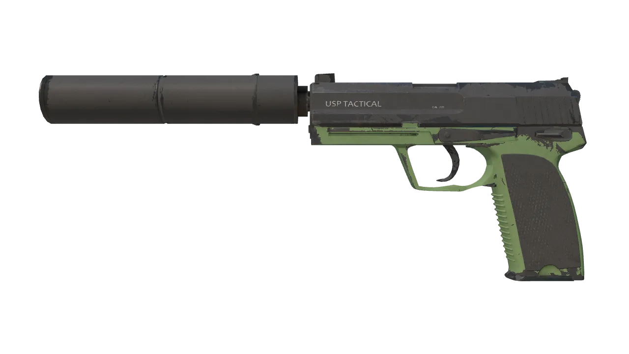 Souvenir USP-S | Para Green (Field-Tested) — Dust II light, front