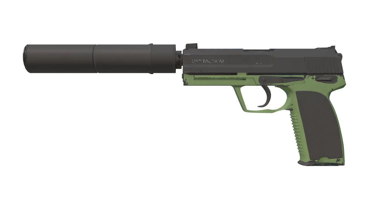 Souvenir USP-S | Para Green (Minimal Wear) — Dust II light, front
