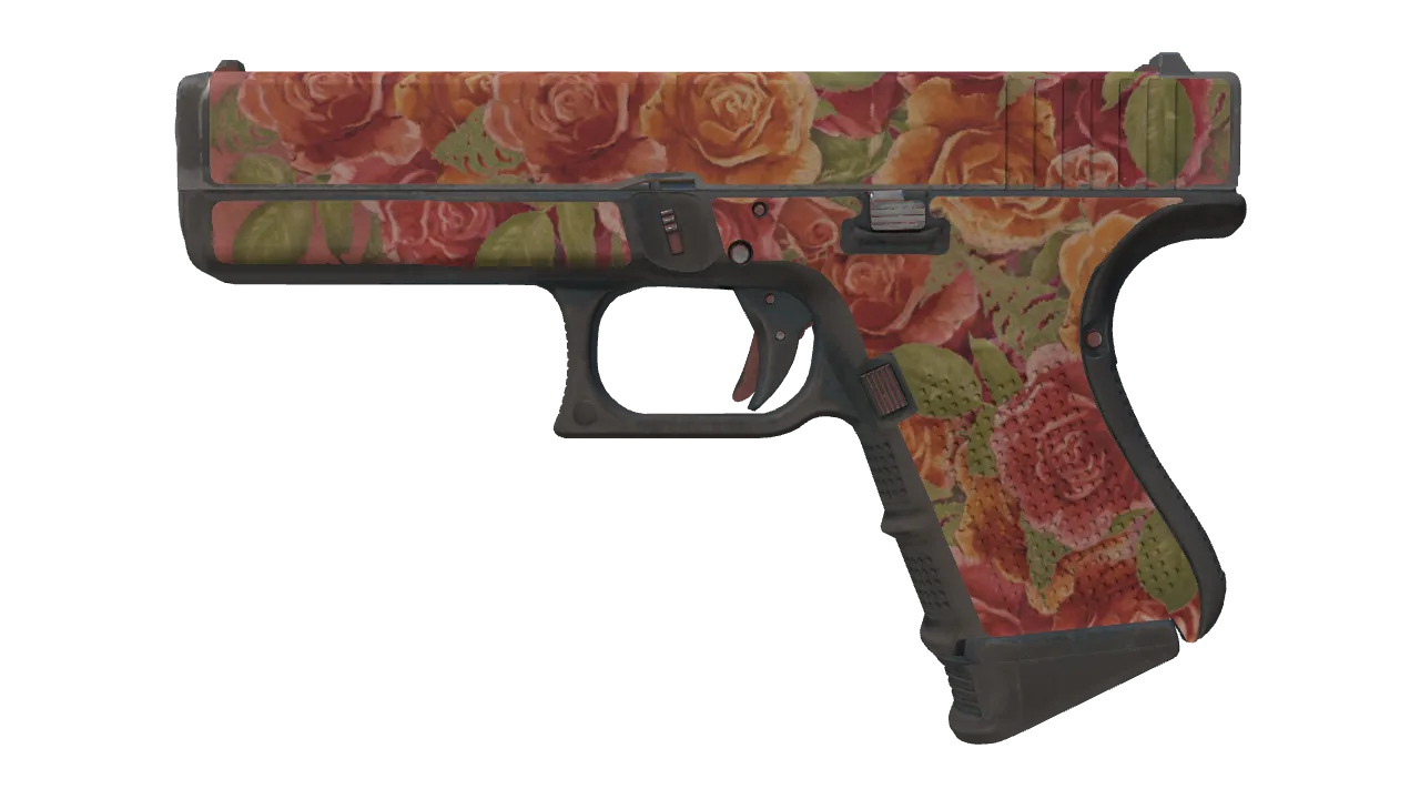 Souvenir Glock-18 | Coral Bloom (Battle-Scarred) — Dust II light, front