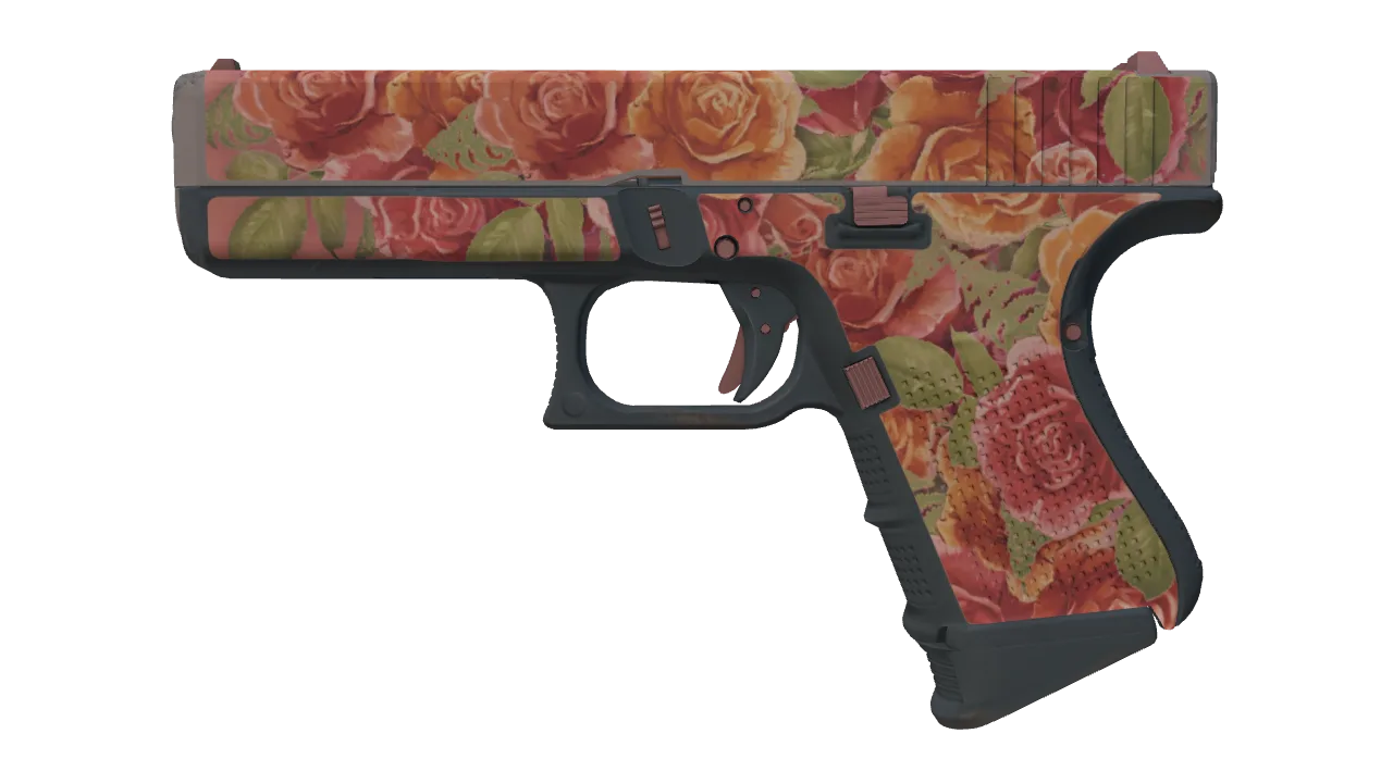 Souvenir Glock-18 | Coral Bloom (Minimal Wear) — Dust II light, front
