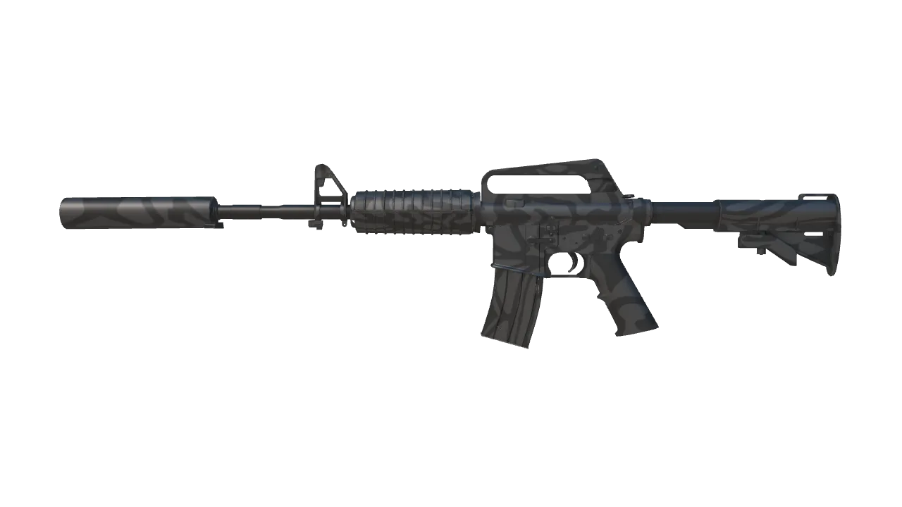 M4A1-S | Dark Water (Minimal Wear) — Dust II light, front