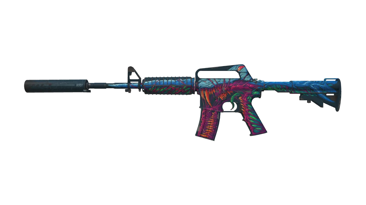 StatTrak™ M4A1-S | Hyper Beast (Field-Tested) — Dust II light, front
