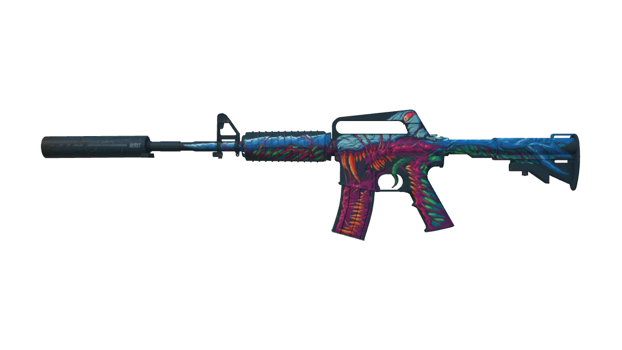 M4A1-S | Hyper Beast (Minimal Wear) — Dust II light, front