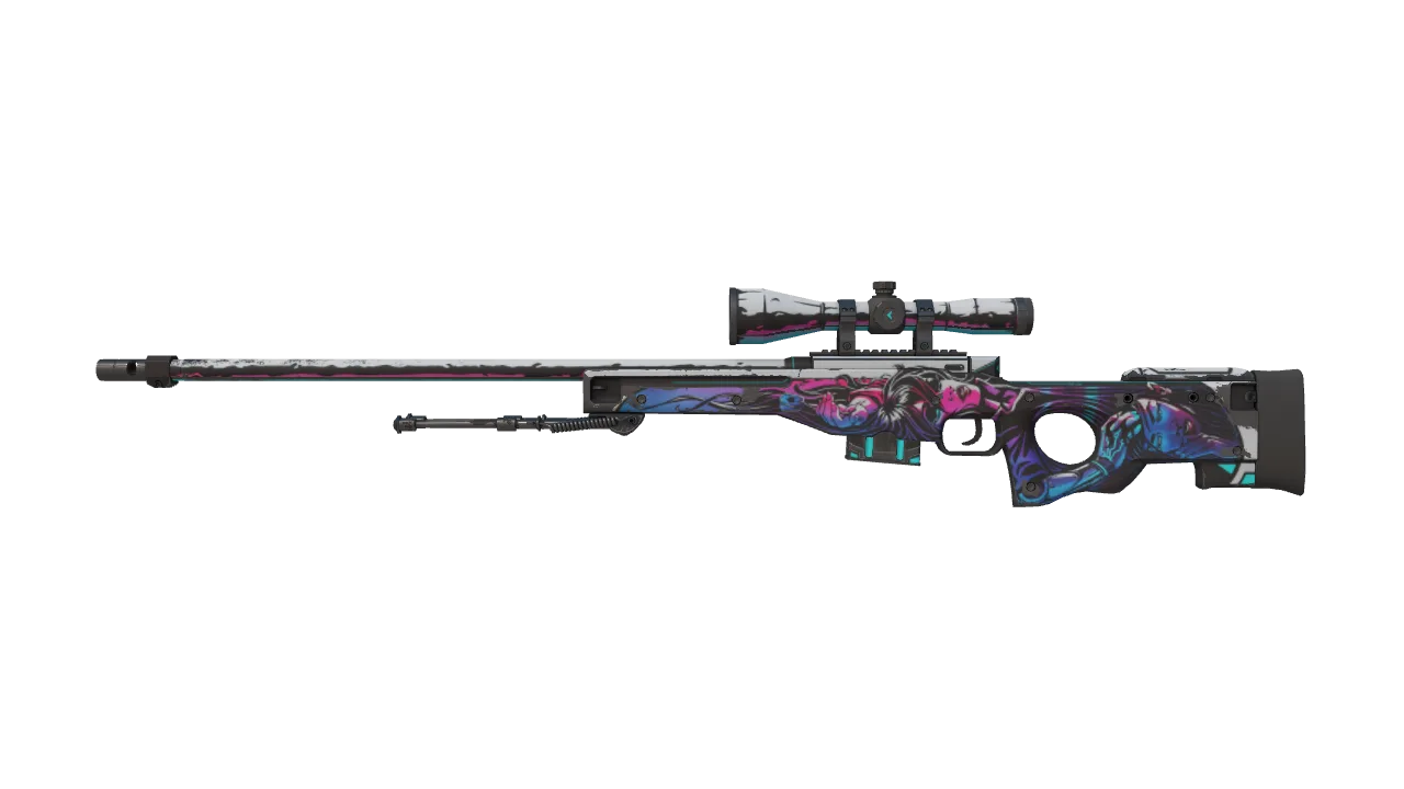 AWP | Neo-Noir (Well-Worn) — Dust II light, front