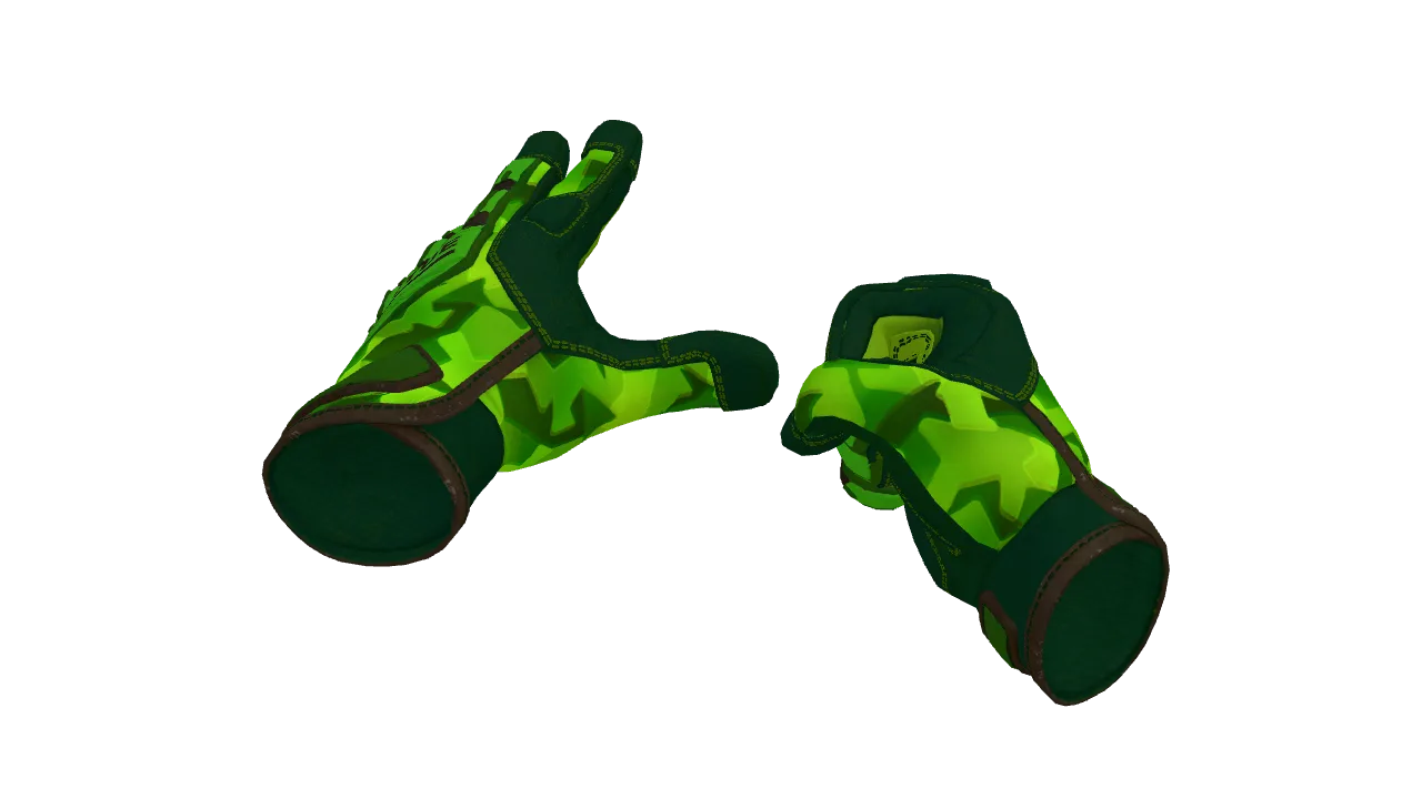 ★ Specialist Gloves | Lime Polycam (Factory New) — Dust II light, front