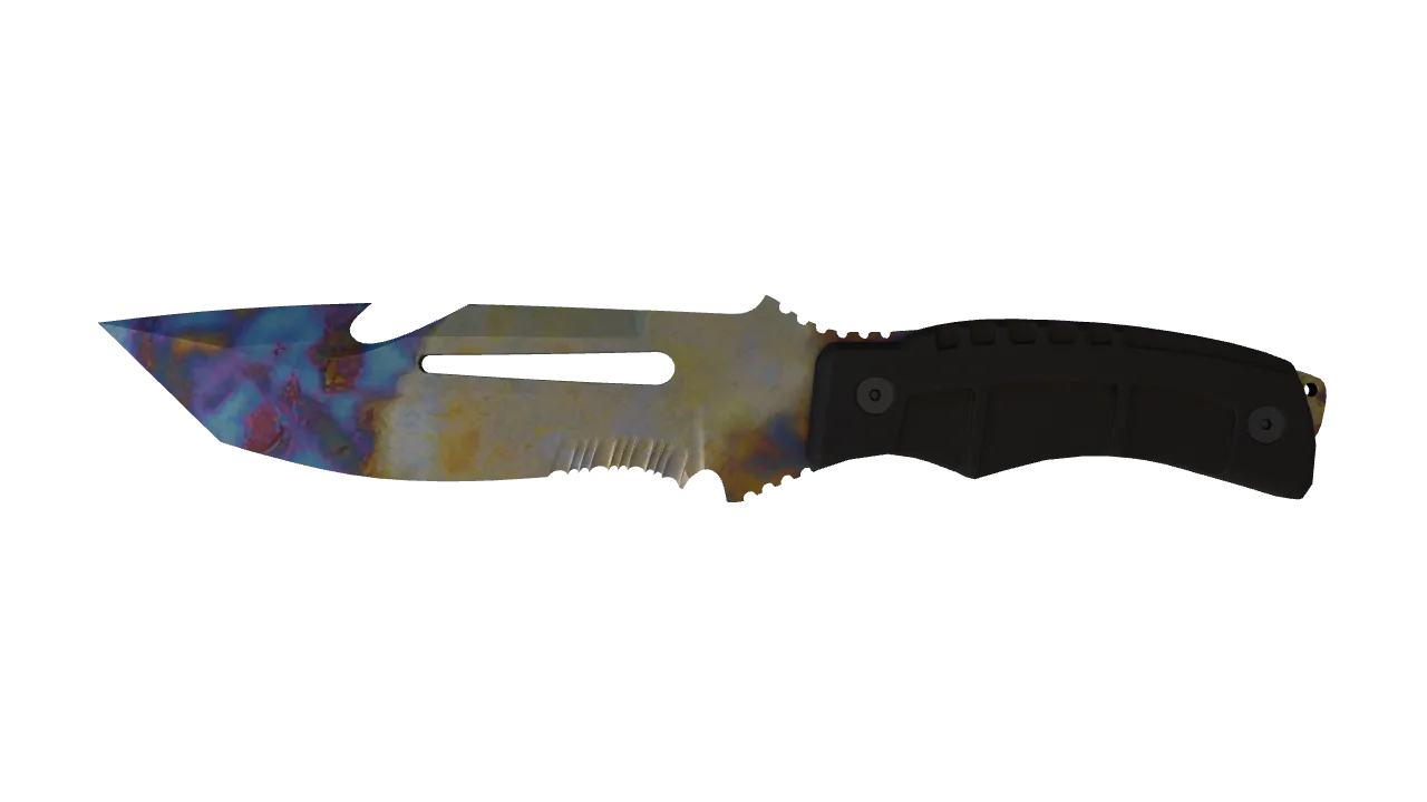 ★ Survival Knife | Case Hardened (Minimal Wear) — Dust II light, front