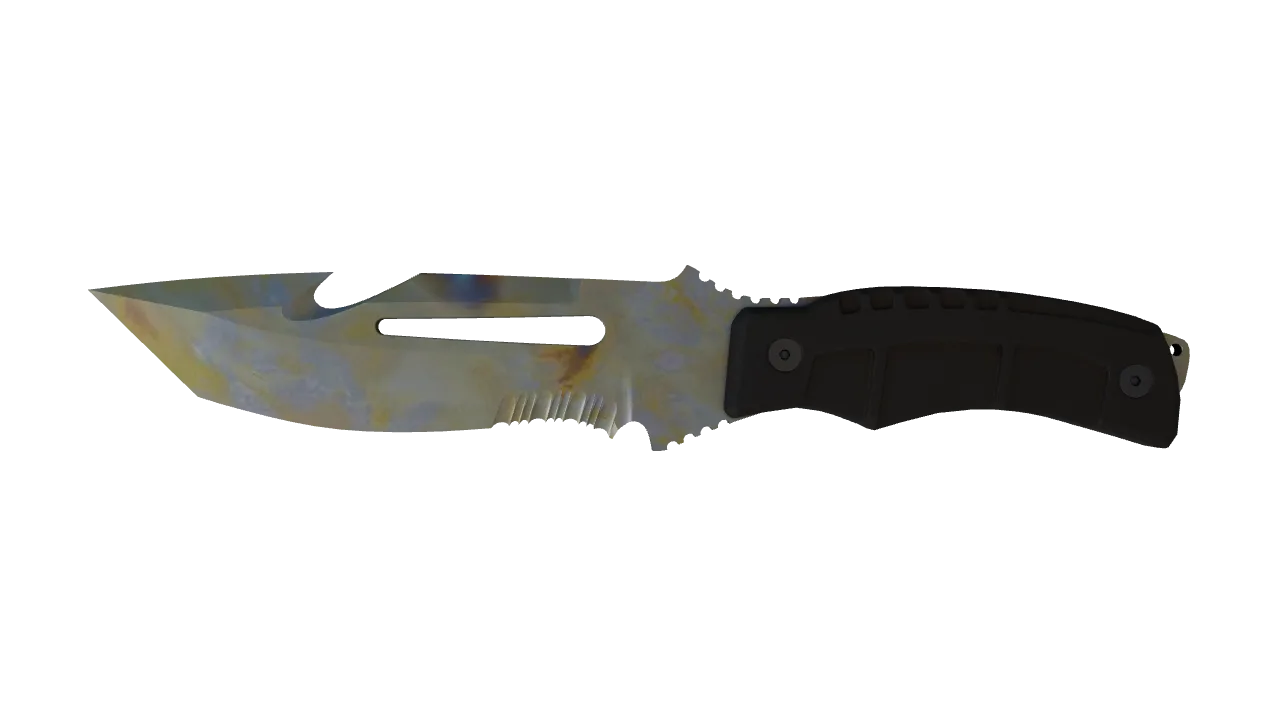 Survival Knife | Case Hardened seed #107, front