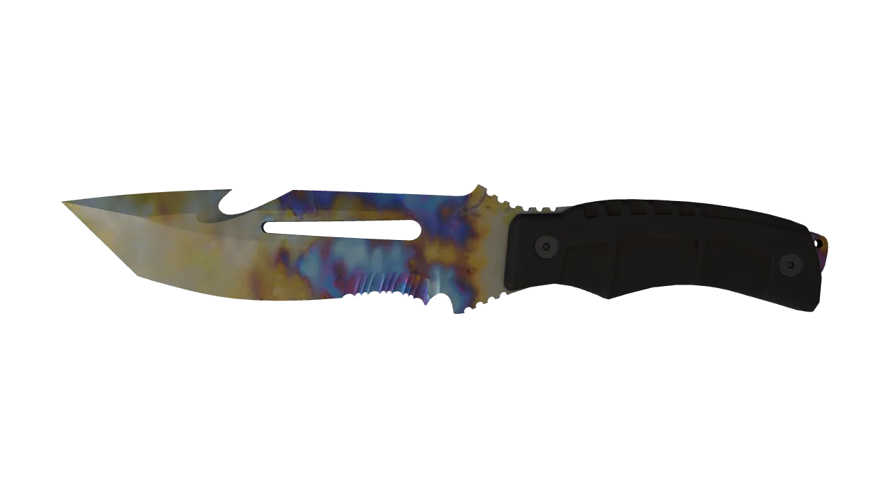 Survival Knife | Case Hardened seed #124, front