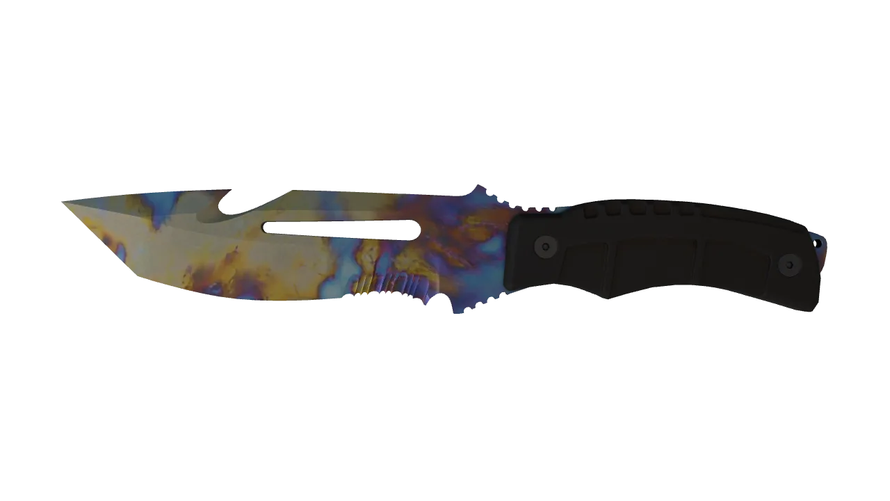 Survival Knife | Case Hardened seed #162, front