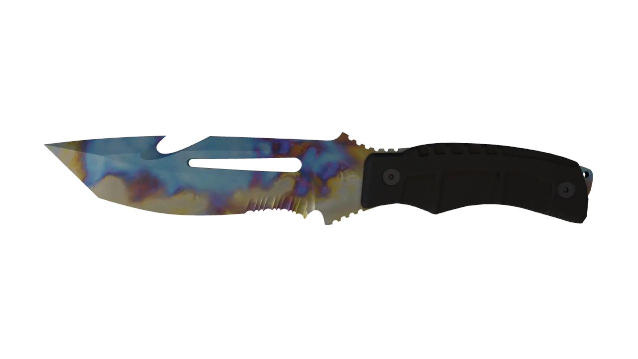 Survival Knife | Case Hardened seed #166, front