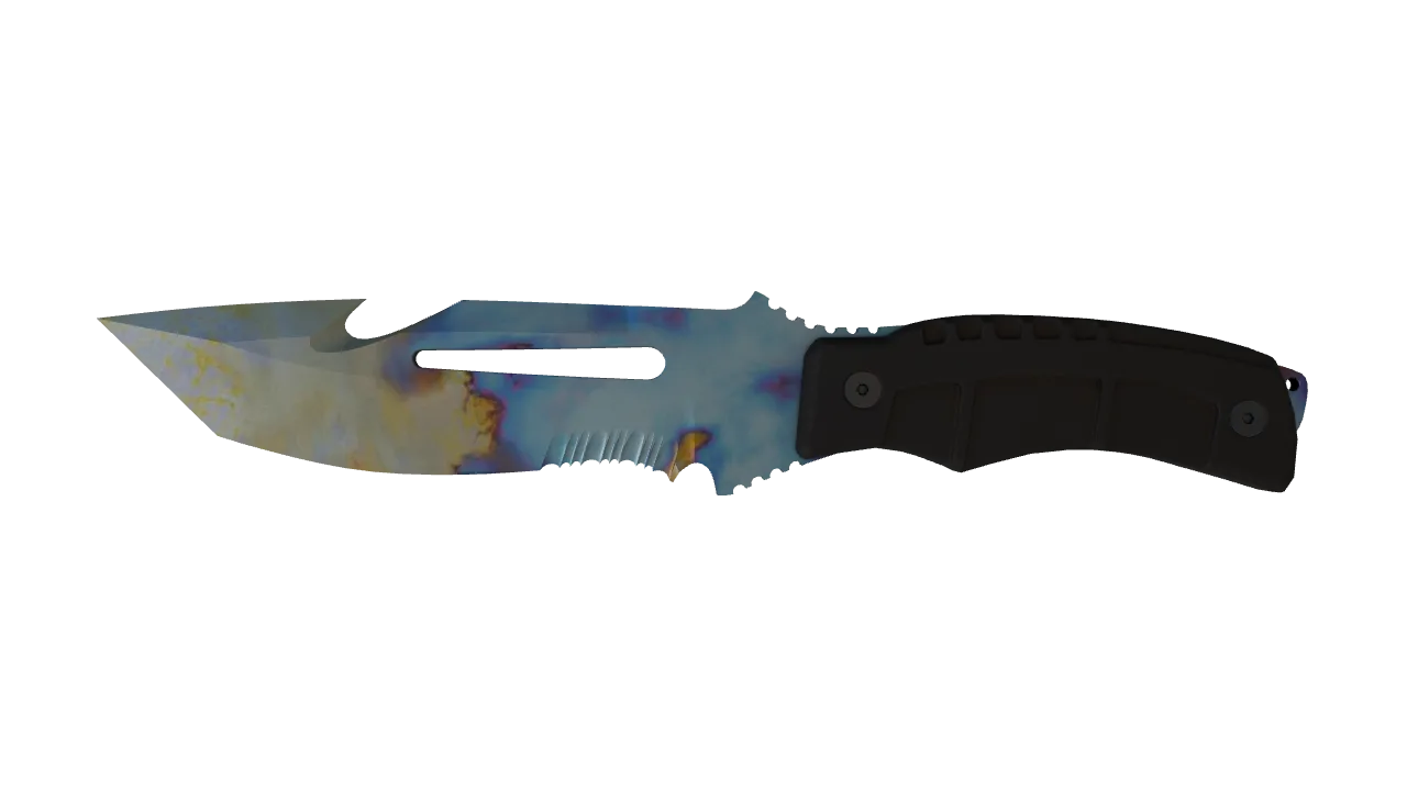 Survival Knife | Case Hardened seed #203, front