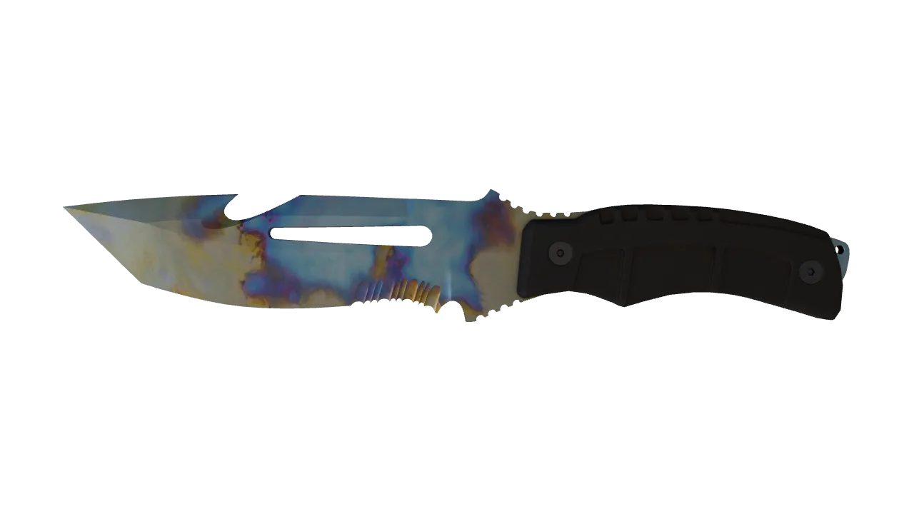 Survival Knife | Case Hardened seed #372, front