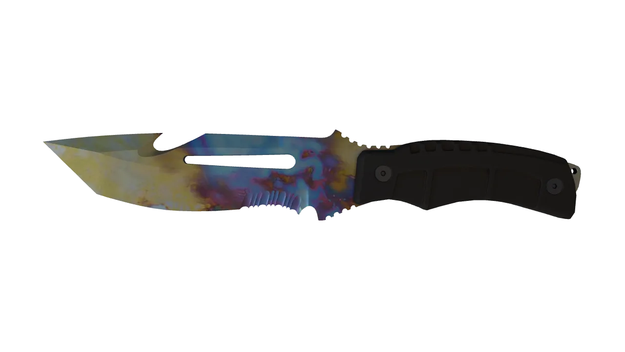 Survival Knife | Case Hardened seed #386, front