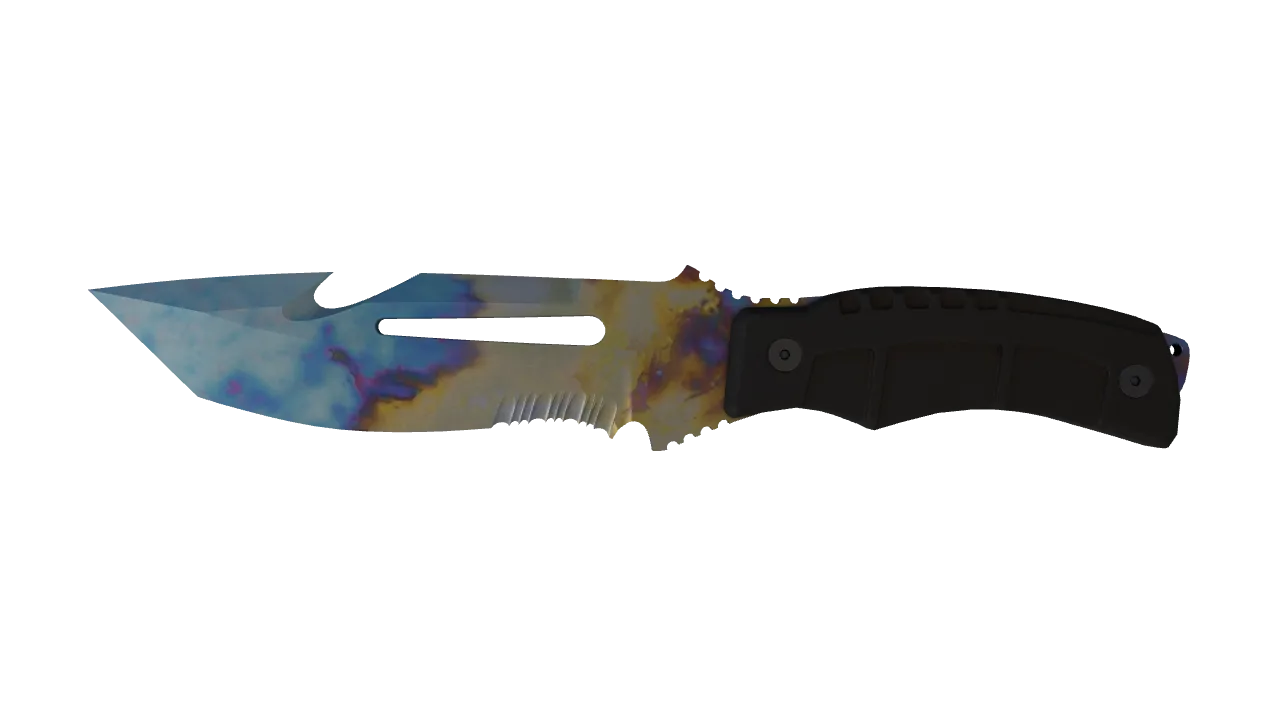 Survival Knife | Case Hardened seed #387, front