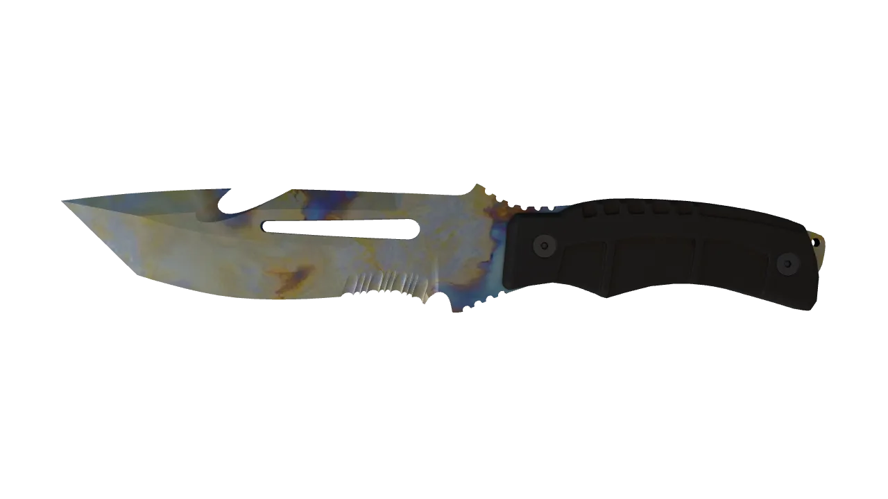 Survival Knife | Case Hardened seed #393, front