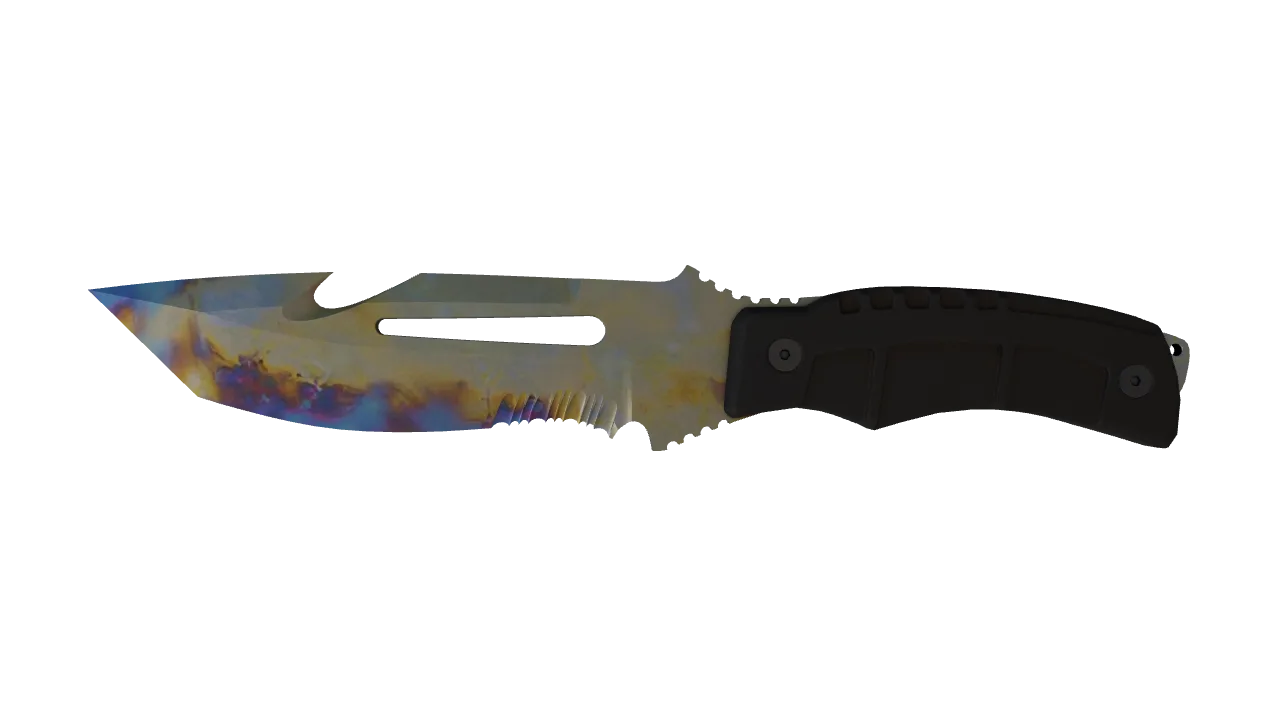 Survival Knife | Case Hardened seed #417, front