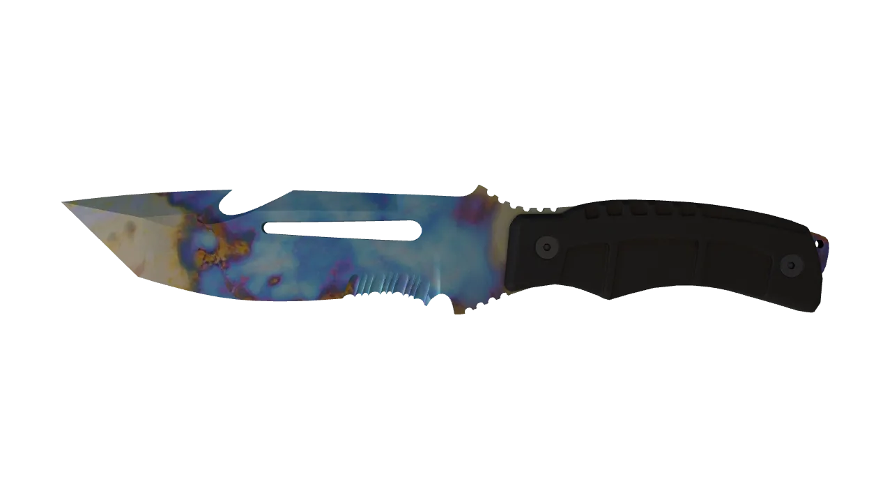 Survival Knife | Case Hardened seed #496, front
