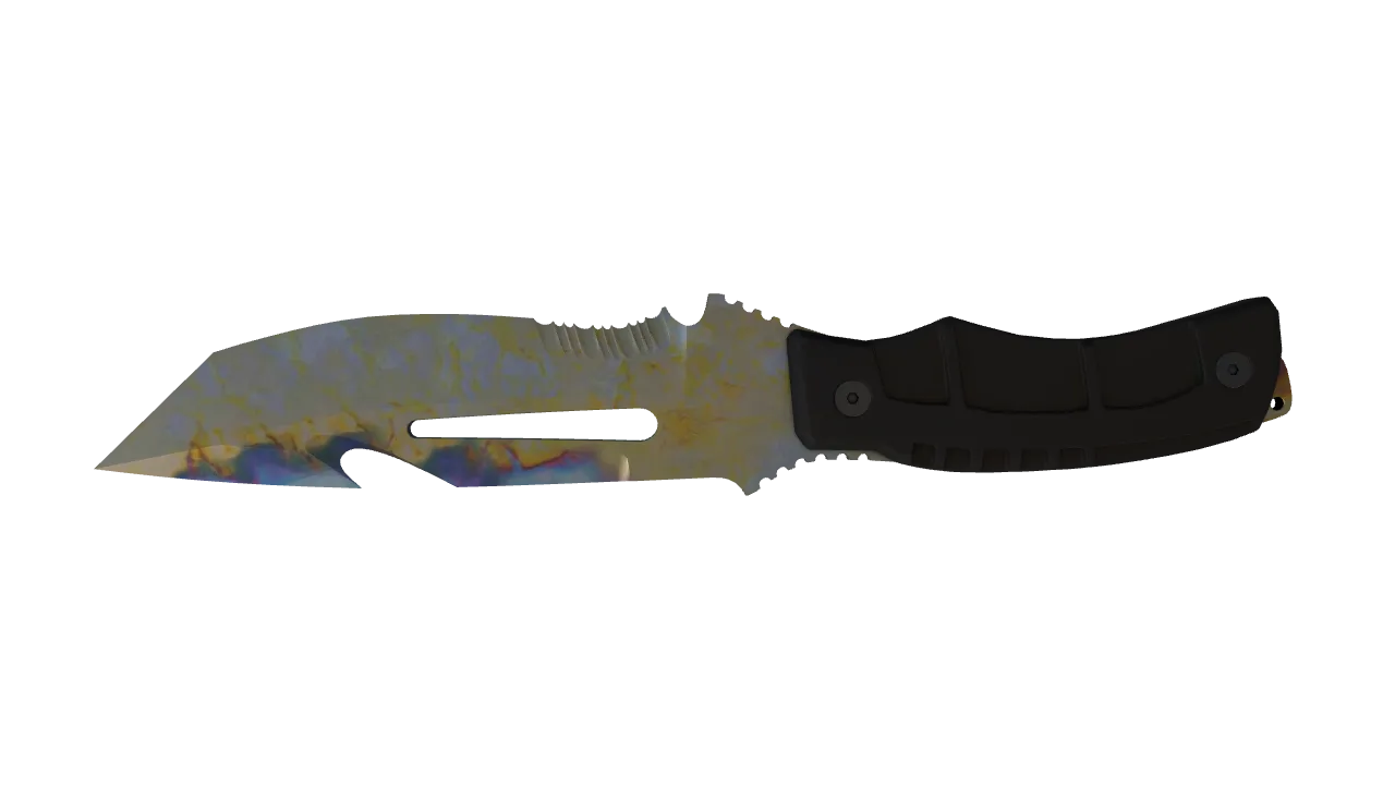 Survival Knife | Case Hardened seed #497, back