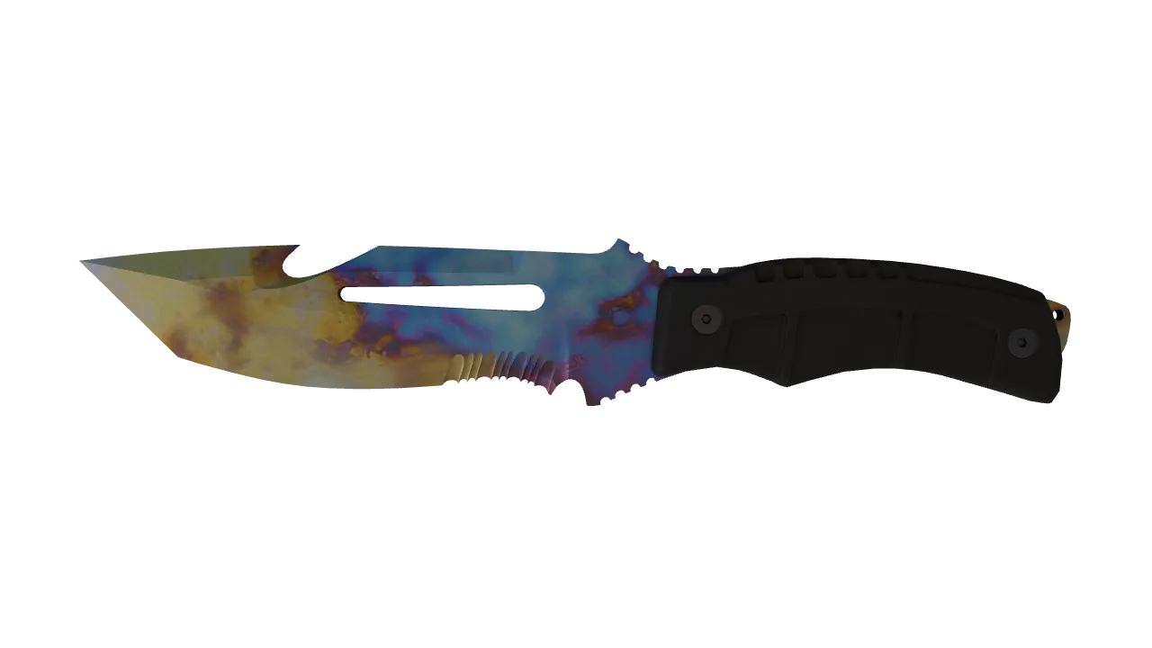 Survival Knife | Case Hardened seed #504, front