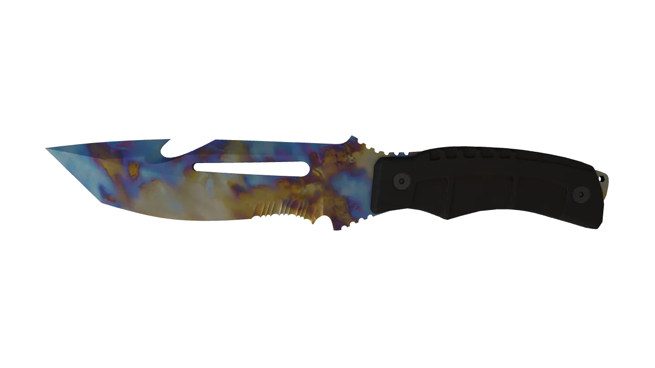 Survival Knife | Case Hardened seed #519, front