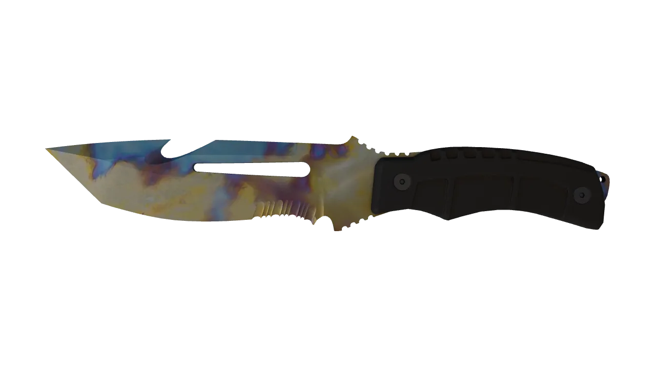 Survival Knife | Case Hardened seed #529, front