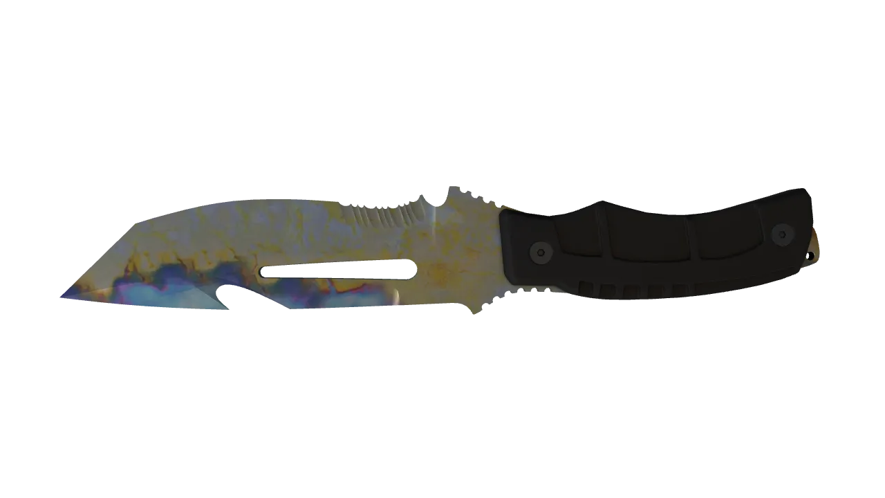Survival Knife | Case Hardened seed #557, back