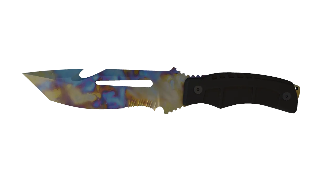 Survival Knife | Case Hardened seed #585, front