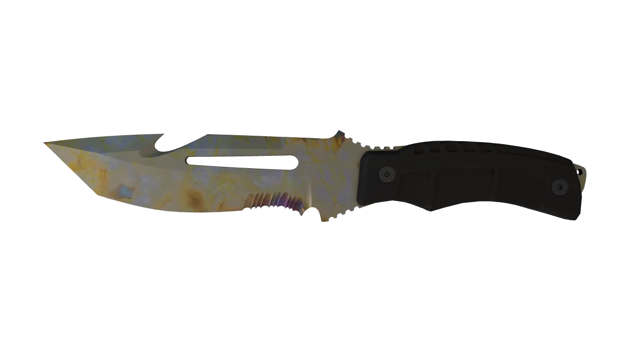 Survival Knife | Case Hardened seed #601, front