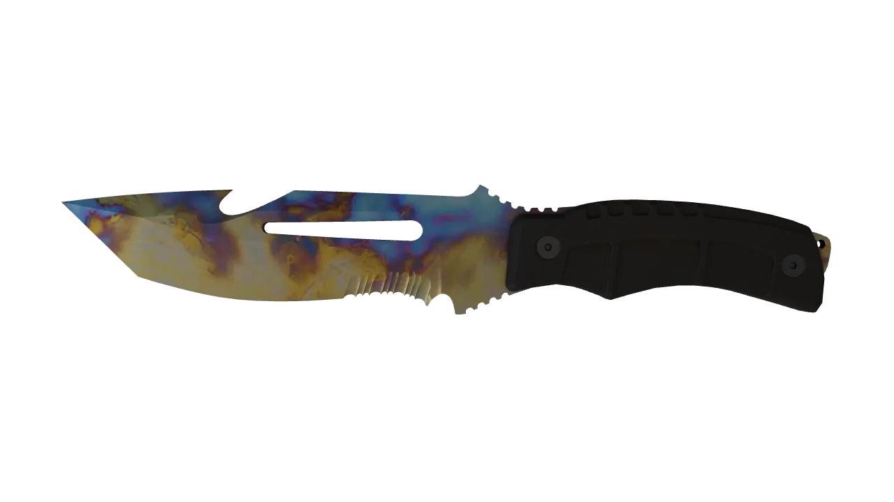 Survival Knife | Case Hardened seed #606, front