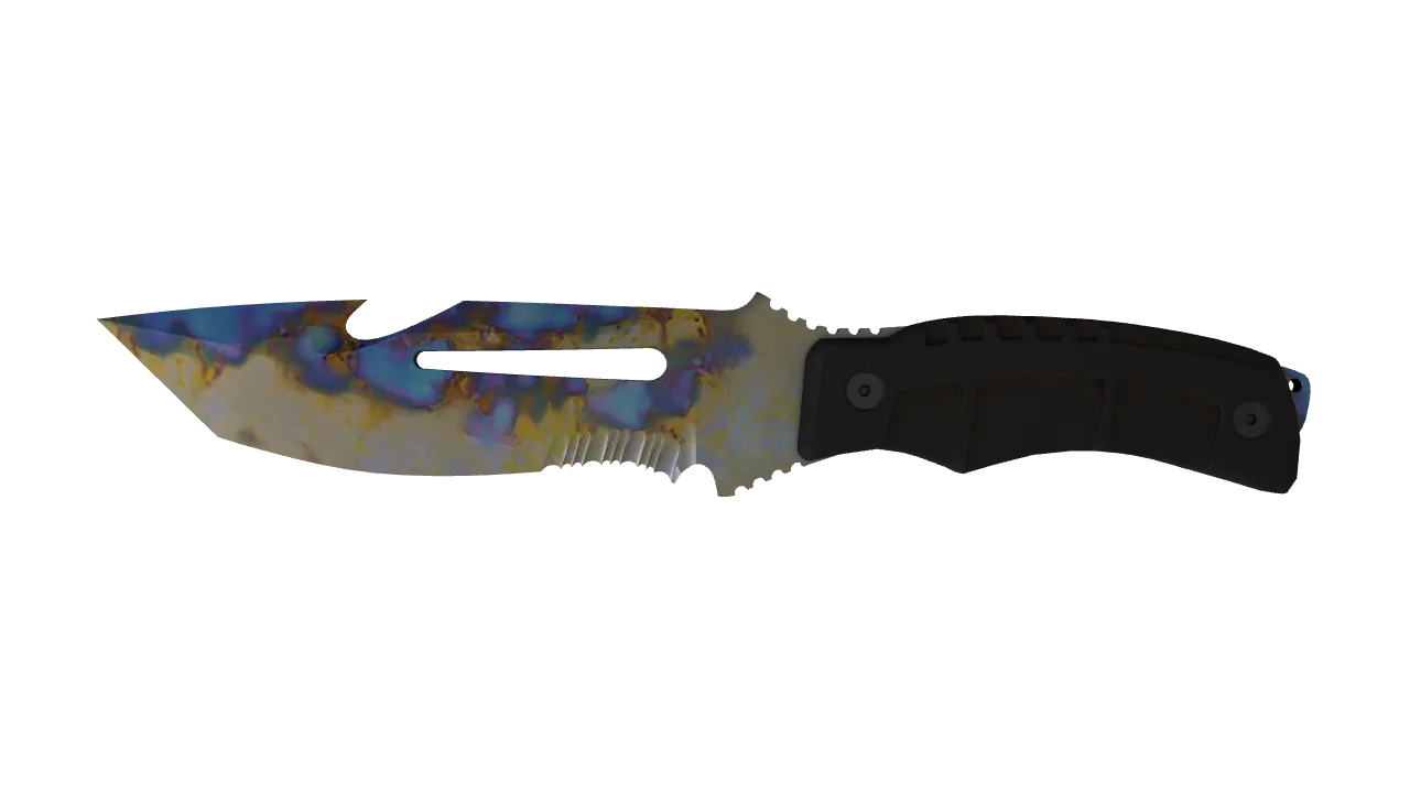 Survival Knife | Case Hardened seed #628, front