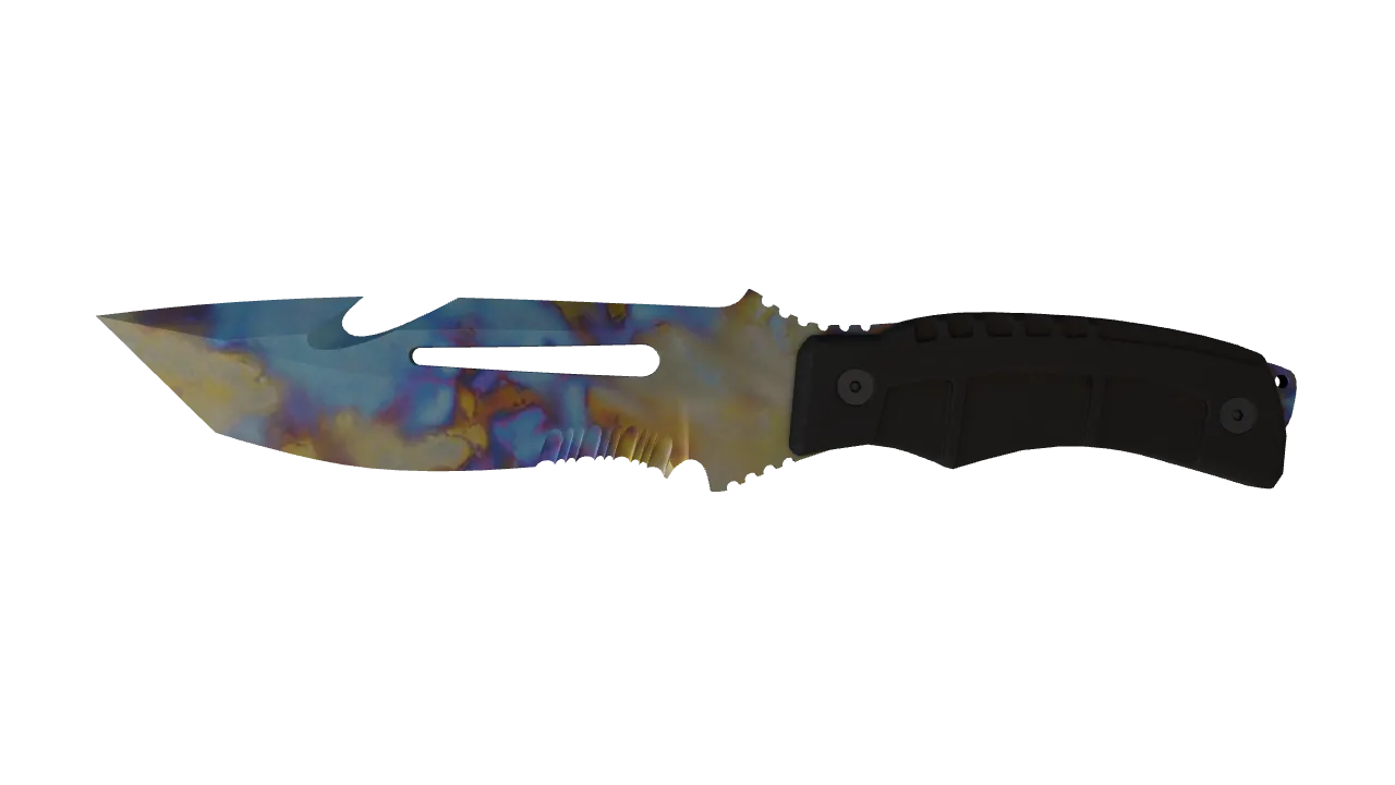 Survival Knife | Case Hardened seed #634, front