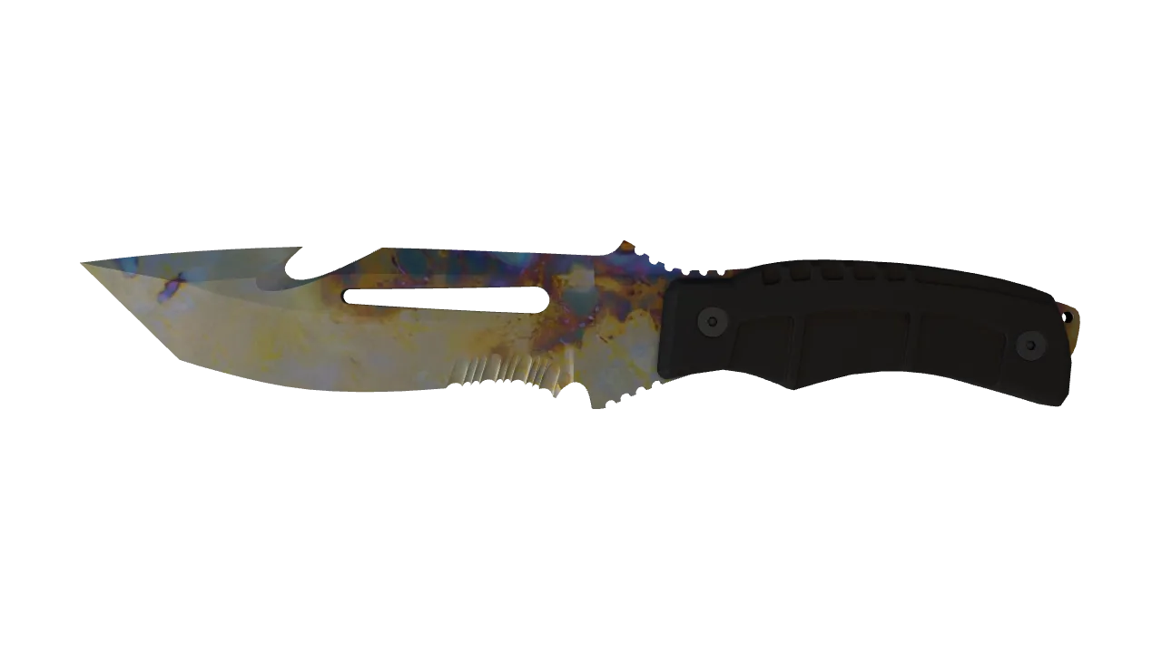 Survival Knife | Case Hardened seed #651, front