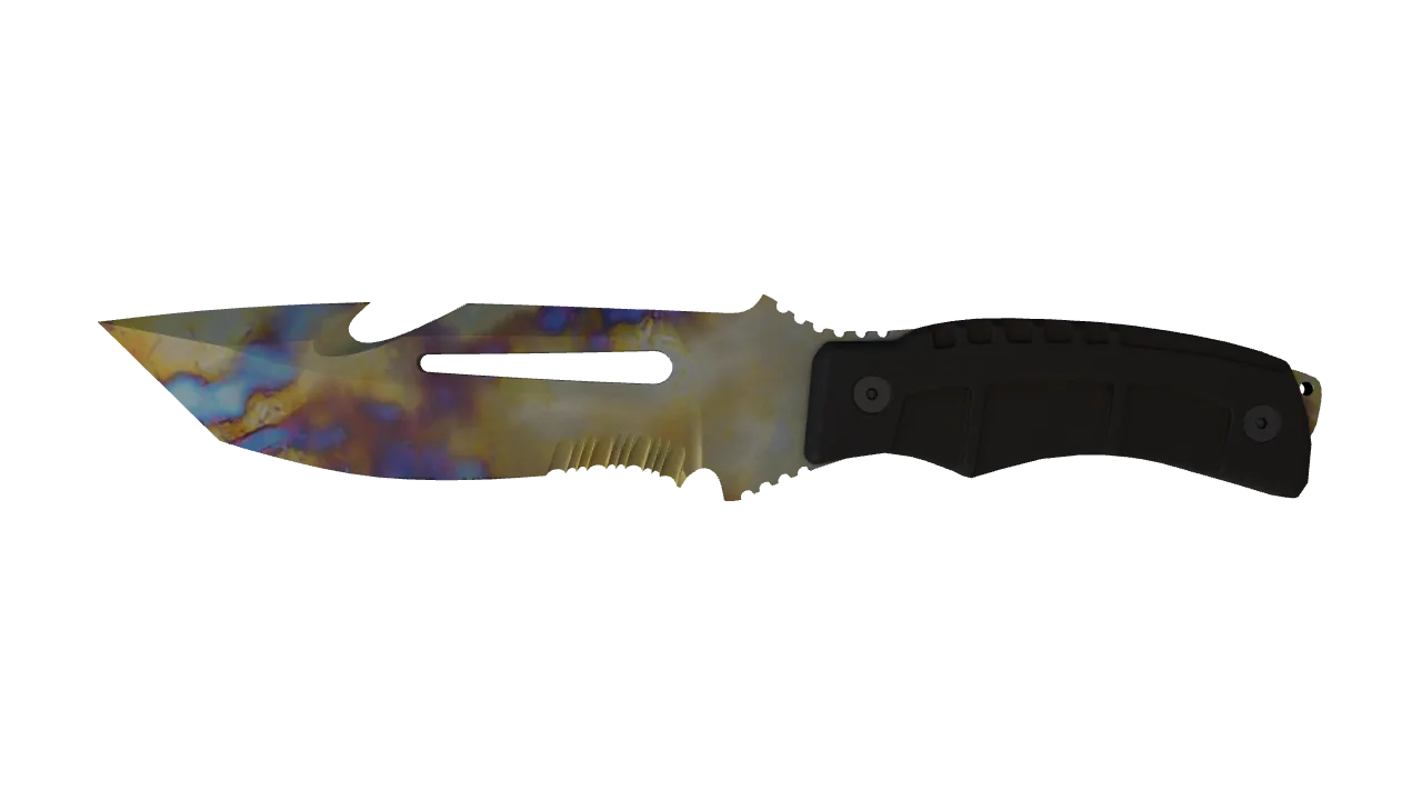 Survival Knife | Case Hardened seed #675, front